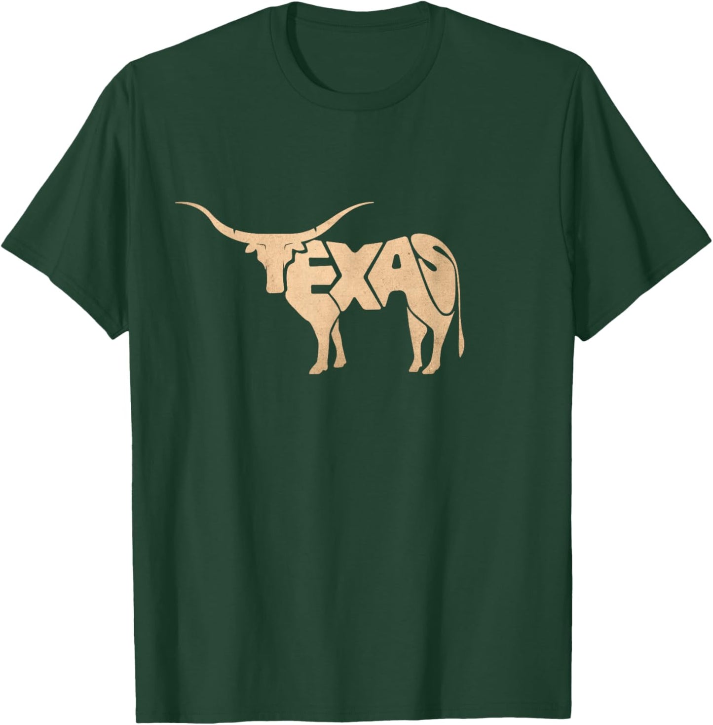 Texas Longhorn Word Art - Cool Animal T-Shirt - T-Shirt | Forest