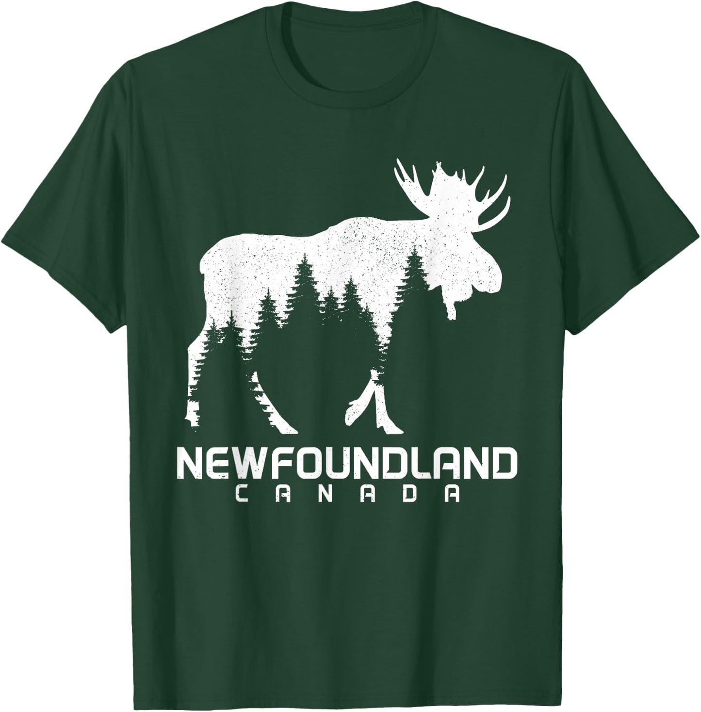 Newfoundland Canada Vintage Pride Souvenir Moose Nature T-Shirt - T-Shirt | Forest