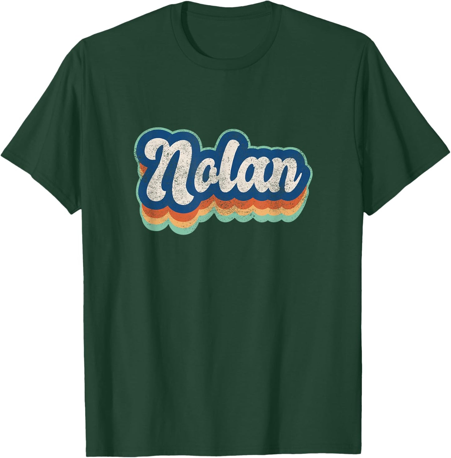 Nolan First Name Boy Vintage Style 70s 80s Personalized T-Shirt - T-Shirt | Forest