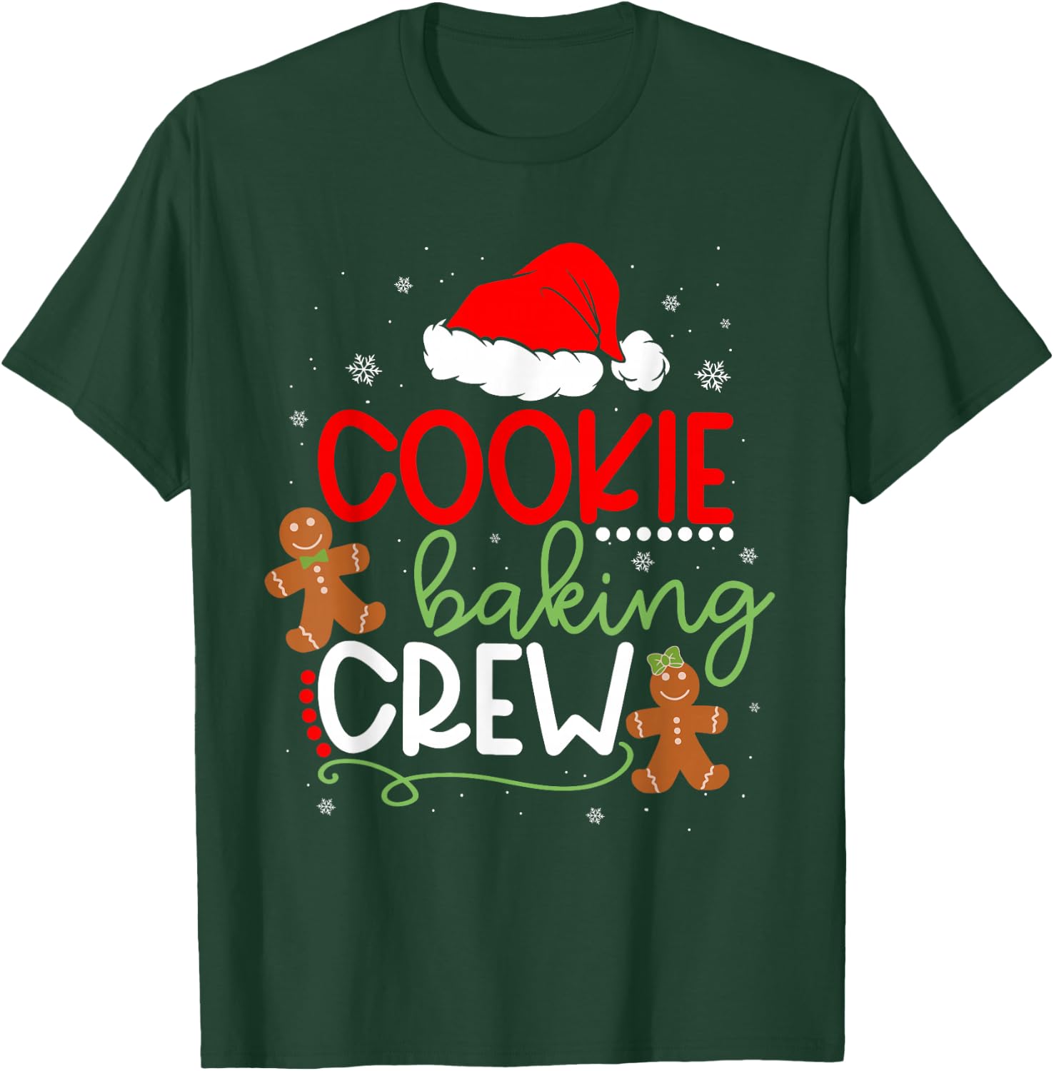 Merry Christmas Cookie Baking Crew Ginger Santa Pajamas Xmas T-Shirt - T-Shirt | Forest