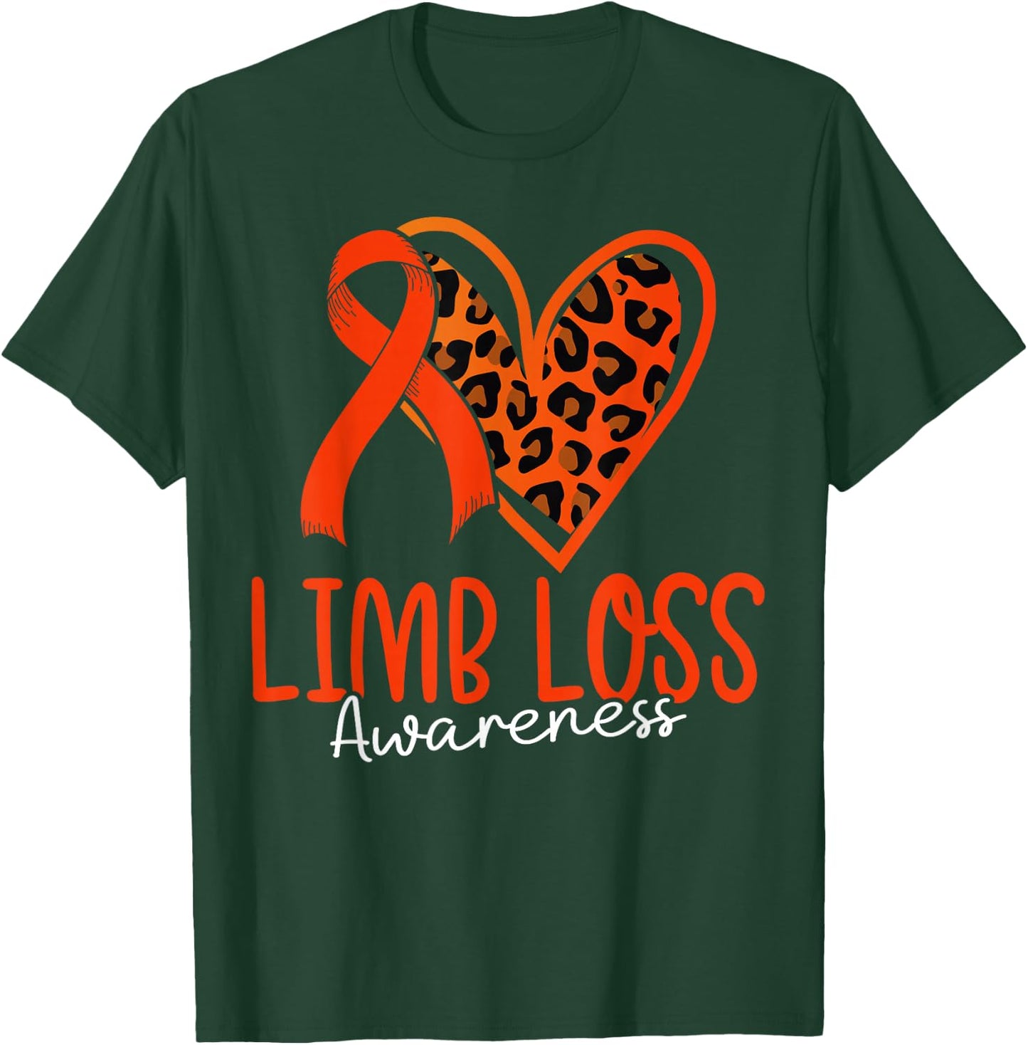 Limb Loss Awareness Ribbon Support Amputation Funny Amputee T-Shirt - T-Shirt | Forest