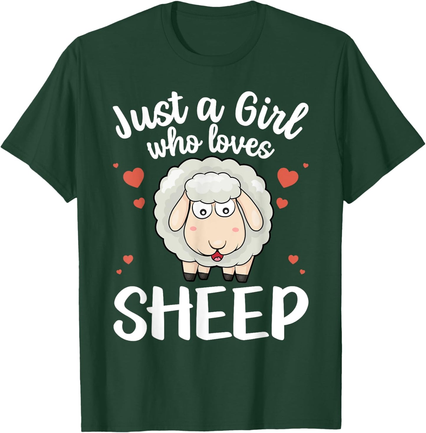 Cool Sheep Girls Kids Love Lamb Sheep Lover Farmer T-Shirt - T-Shirt | Forest