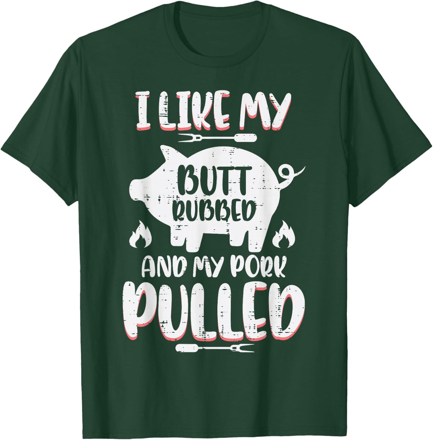 Bbq Pork Rubbed Pulled Funny Barbecue Pig Grill Men T-Shirt - T-Shirt | Forest