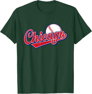 Vintage Chicago Funny Baseball Lover Graphic Men Women T-Shirt - T-Shirt | Forest