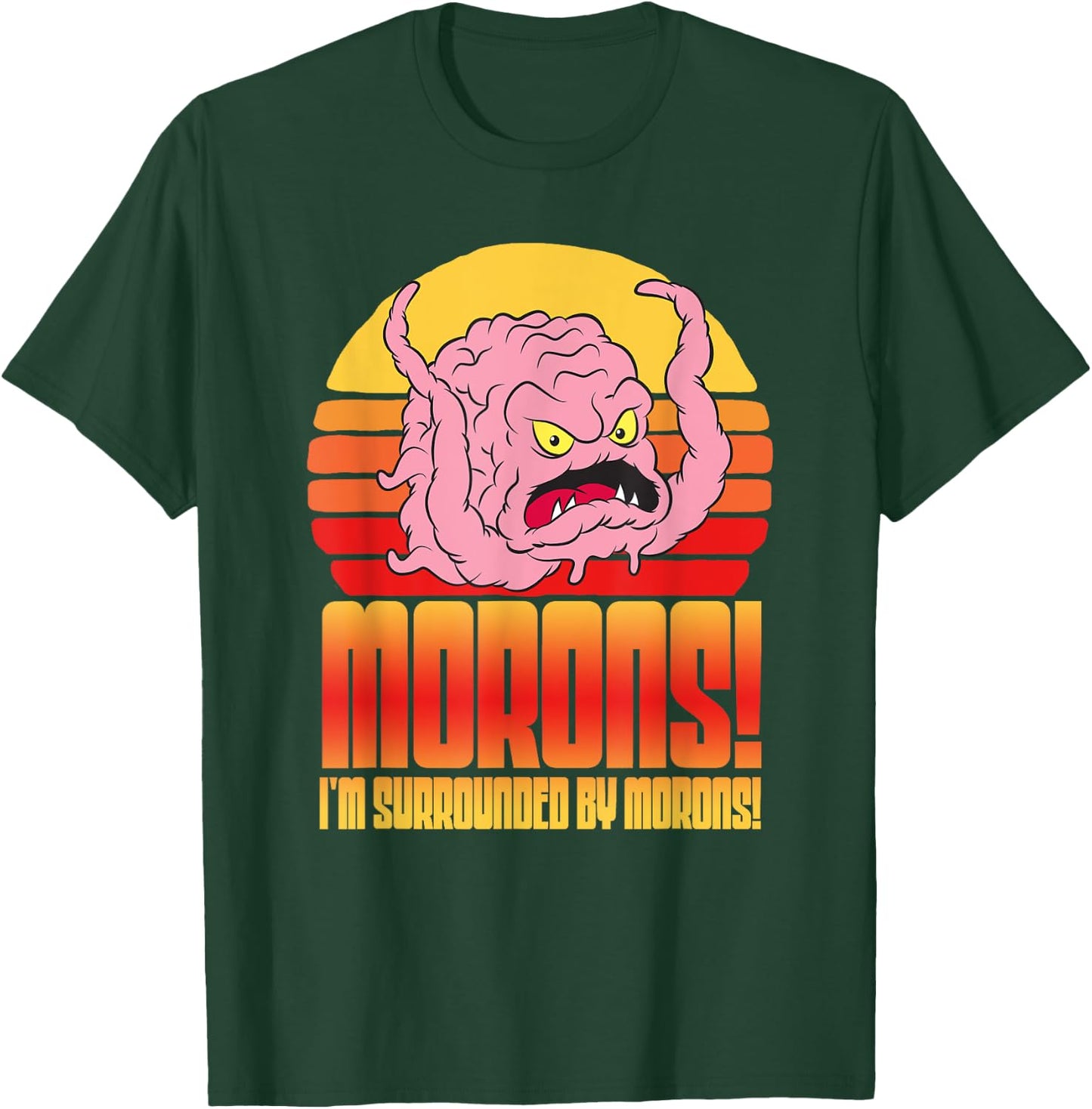 Mademark x Teenage Mutant Ninja Turtles - Krang: Morons! I’m Surrounded by Morons! TMNT Retro Funny T-Shirt - T-Shirt | Forest