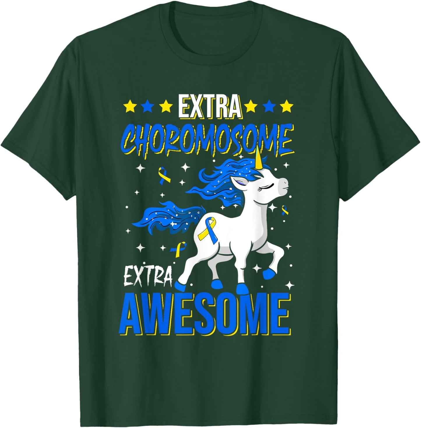 T21 Extra Chromosome Extra Awesome Down Syndrome Awareness T-Shirt - T-Shirt | Forest