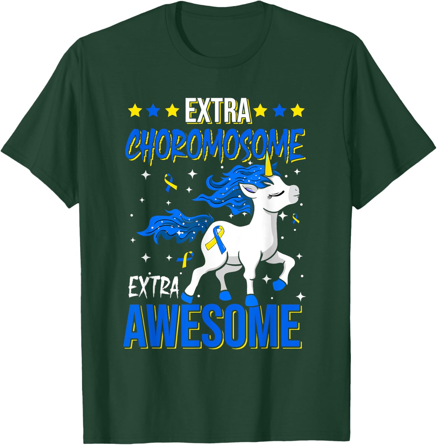 T21 Extra Chromosome Extra Awesome Down Syndrome Awareness T-Shirt - T-Shirt | Forest
