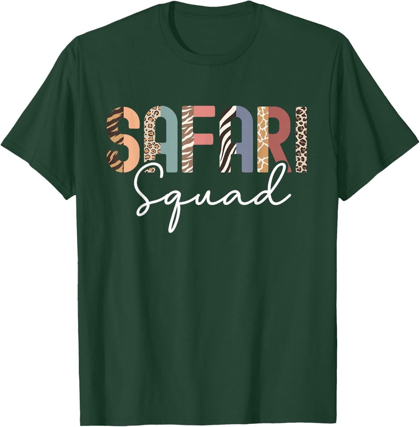 Safari Squad Animal Print African Vacation Matching Family T-Shirt - T-Shirt | Forest