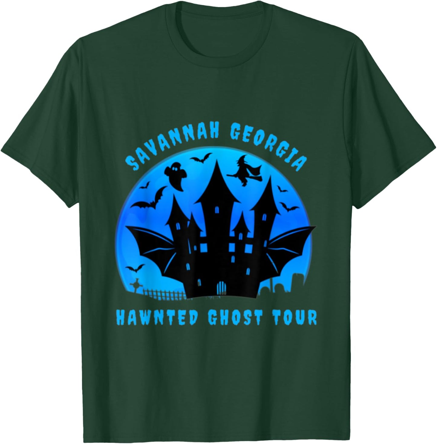 Savannah Georgia Haunted Ghost Tour Funny Halloween T-Shirt - T-Shirt | Forest