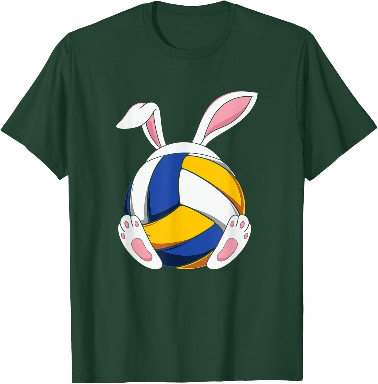 Volleyball Bunny Ears Easter Sport Rabbit T-Shirt - T-Shirt | Forest