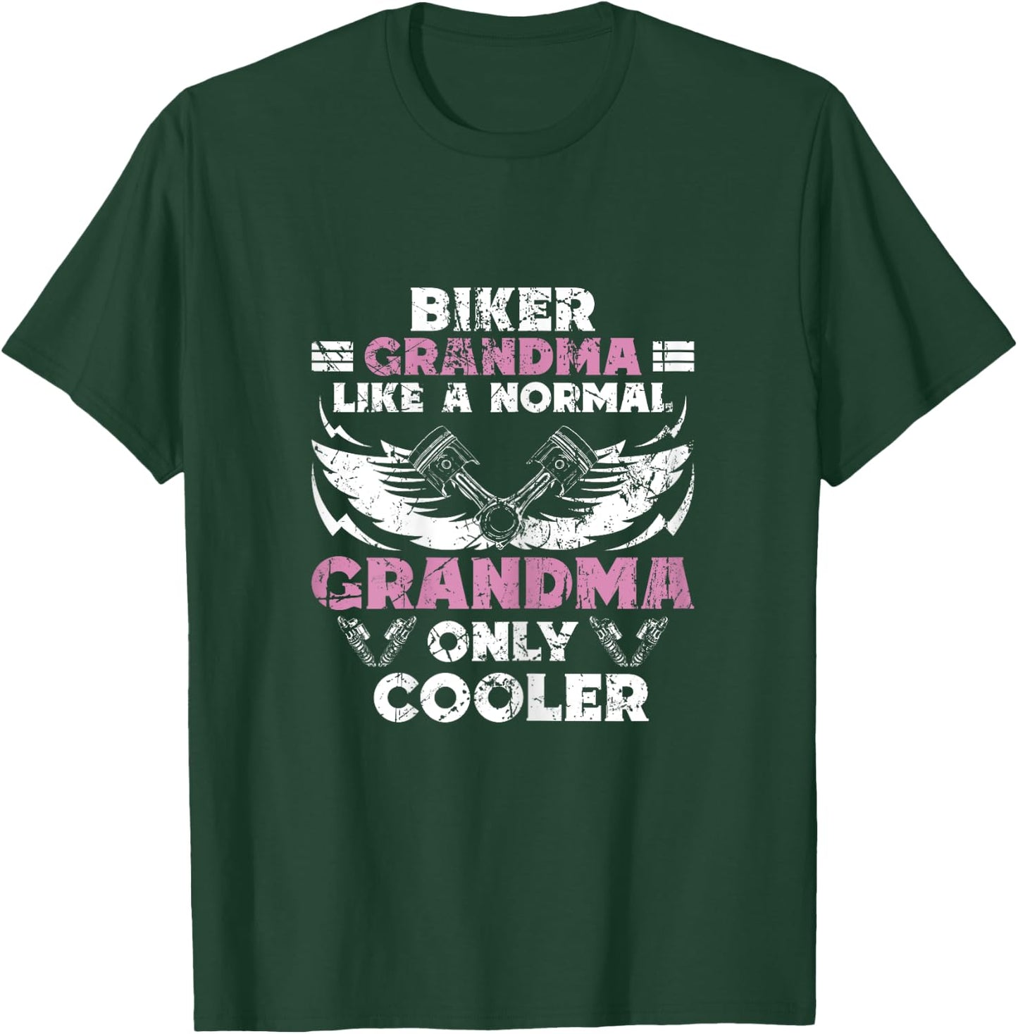 Biker Grandma Motorcycle Vintage Grandmother Motorbike T-Shirt - T-Shirt | Forest