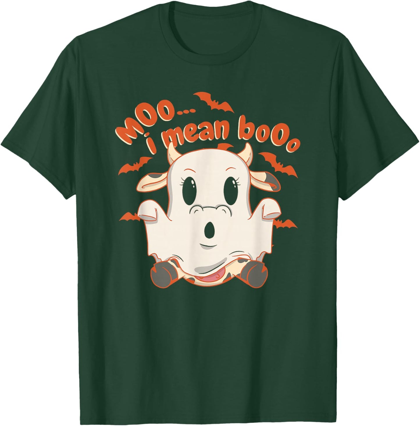 Halloween Moo Cow Dressed as a Ghost T-Shirt - T-Shirt | Forest