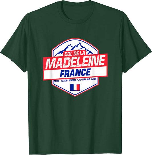 Col de la Madeleine Cycling In France Road Cyclist T-Shirt - T-Shirt | Forest