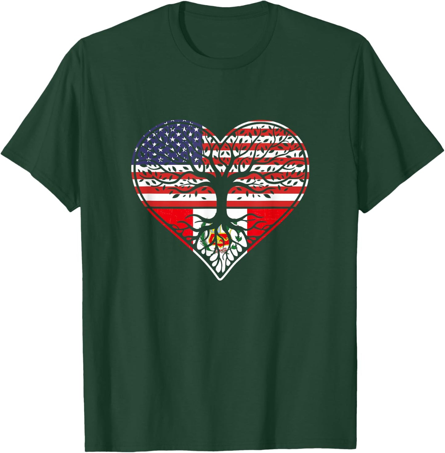 American Peruvian Roots Patriotic T-Shirt - T-Shirt | Forest
