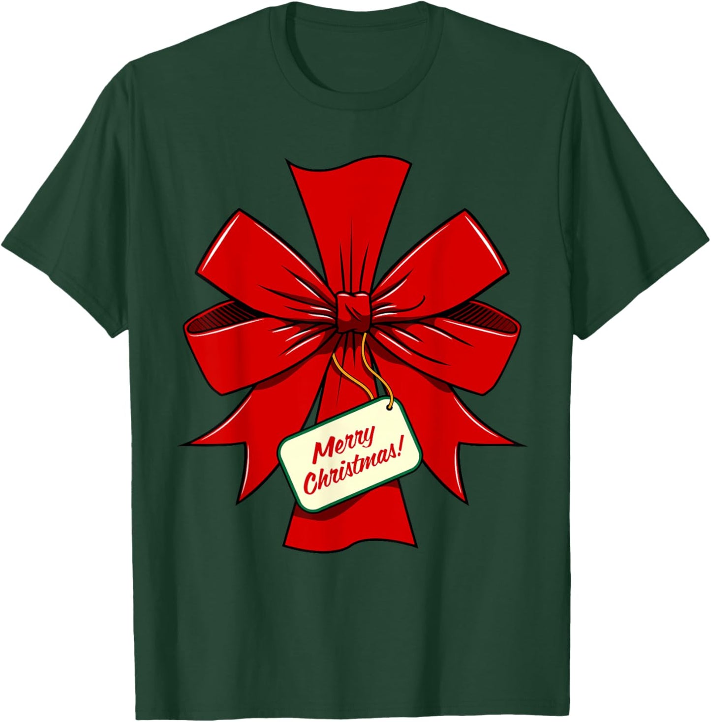 Cute Wrapped Christmas Ribbon Costume - Merry Christmas T-Shirt - T-Shirt | Forest