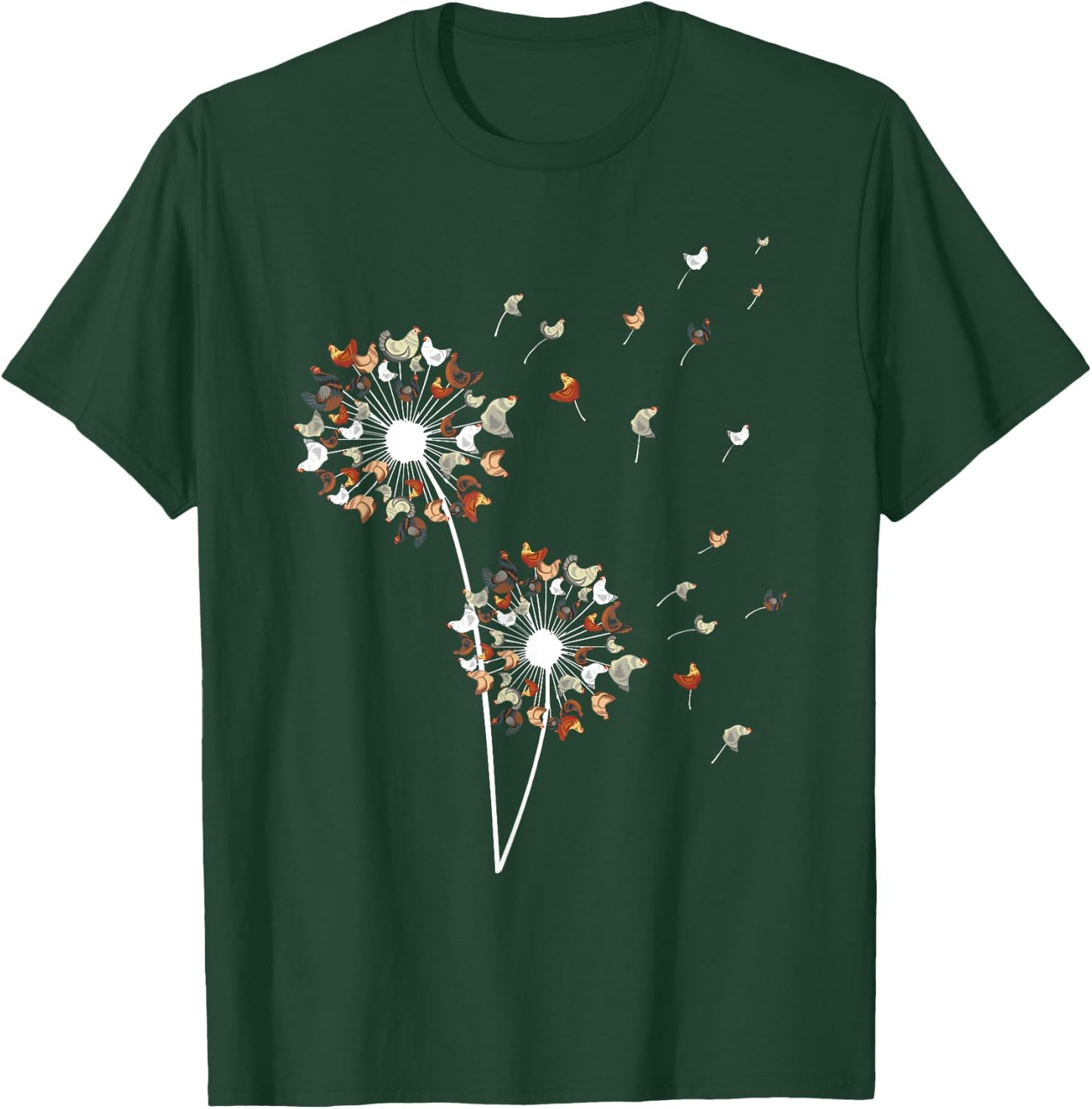 Chicken Art Women Dandelion Lovers Chicken Farmer T-Shirt - T-Shirt | Forest