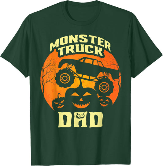 Monster Truck Dad Truck Lovers Pumpkins Halloween Costume T-Shirt - T-Shirt | Forest