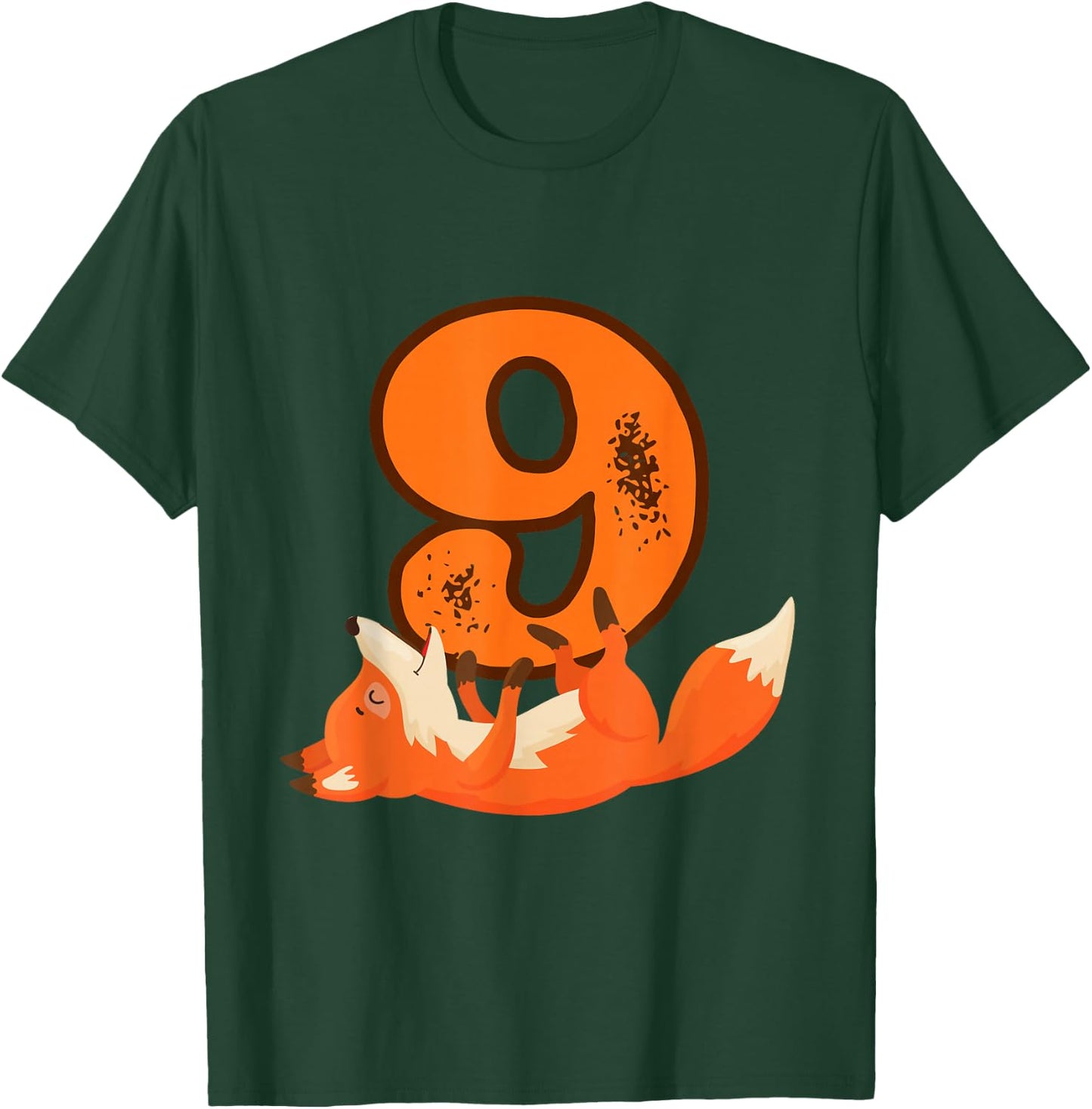9th Birthday For Girls Gift Funny 9 Years Old Boy Fox T-Shirt - T-Shirt | Forest