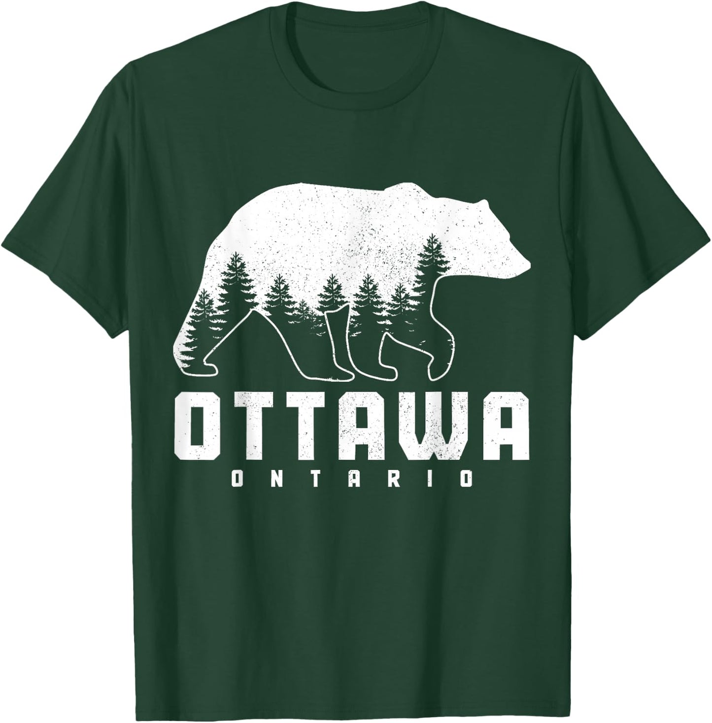 Ottawa Ontario Canada Bear Grizzly Pride Outdoor Vintage T-Shirt - T-Shirt | Forest