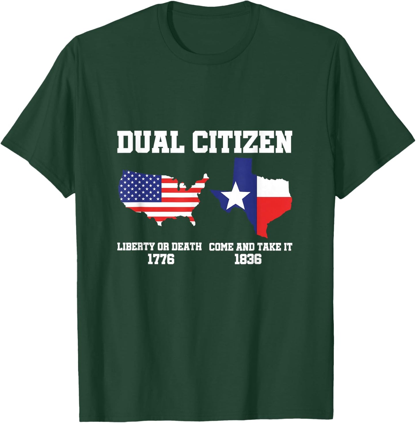 Dual Citizen of Texas and USA, Texas and USA Flag T-Shirt - T-Shirt | Forest