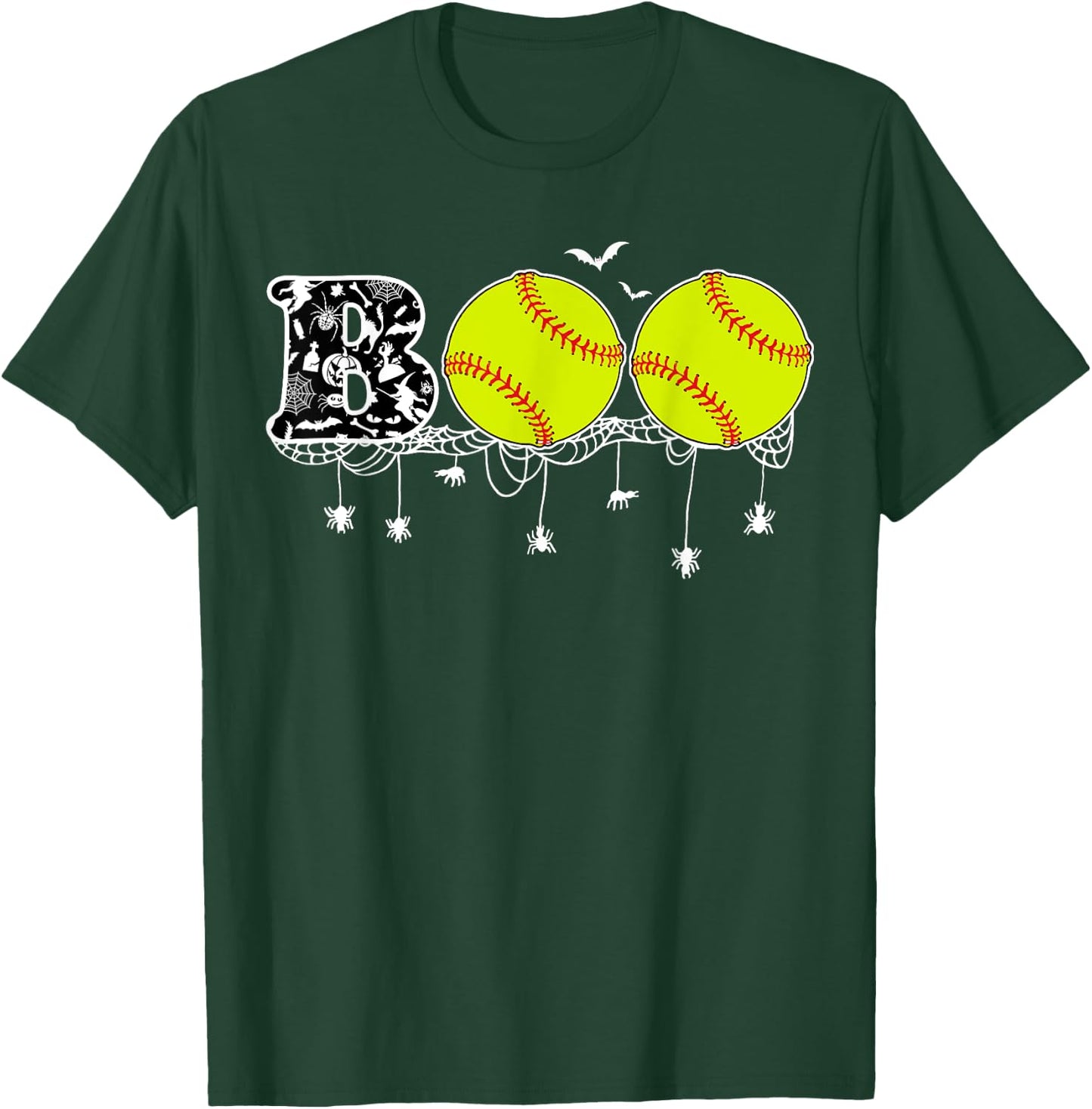Halloween Softball Lover Boo Baseball Player Women T-Shirt - T-Shirt | Forest