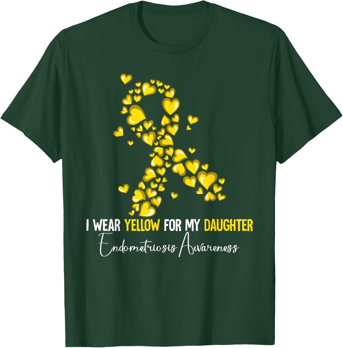 I Wear Yellow For My Daughter Endometriosis Awareness T-Shirt - T-Shirt | Forest