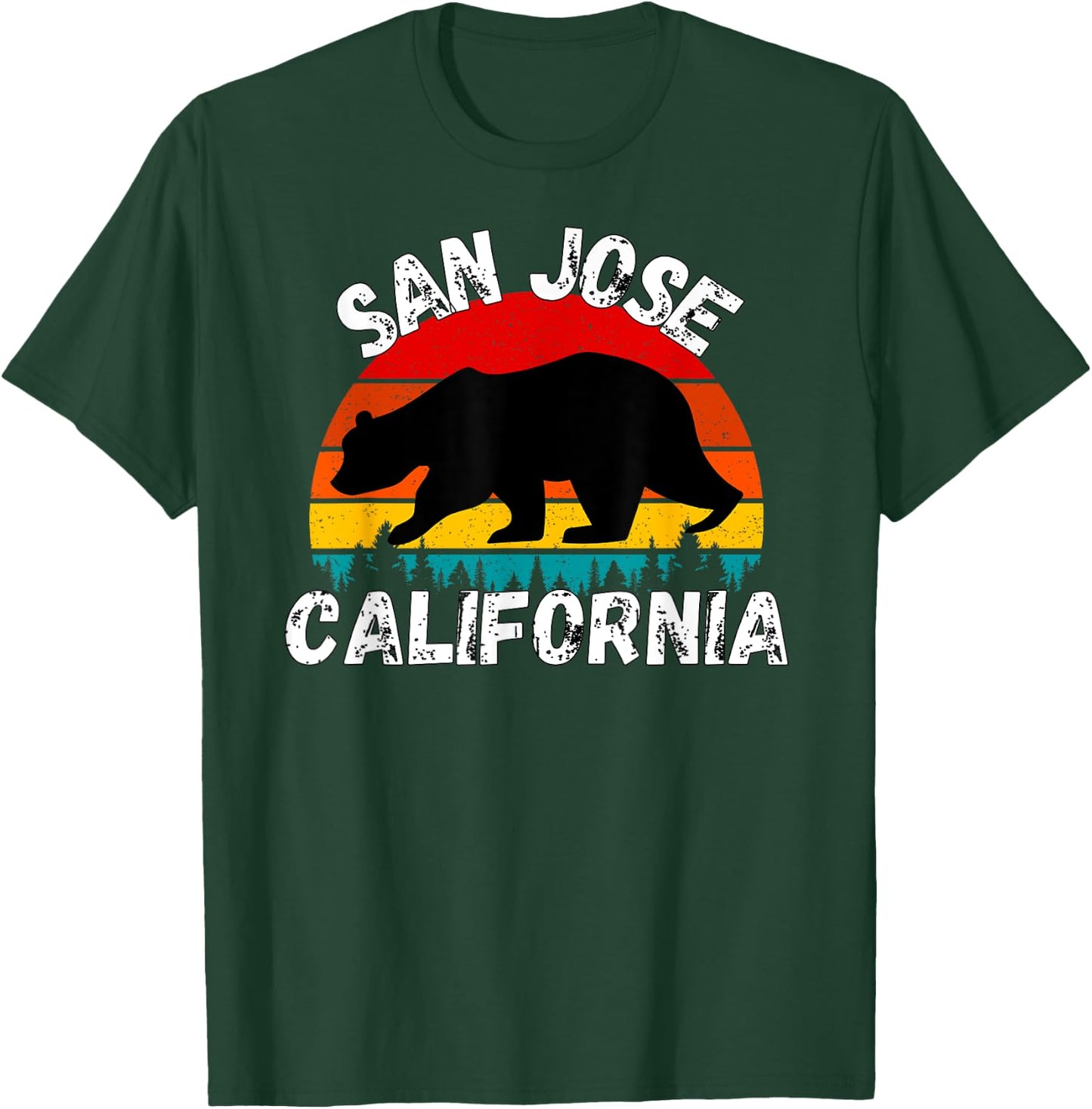 Retro San Jose California Apparel T-Shirt - T-Shirt | Forest