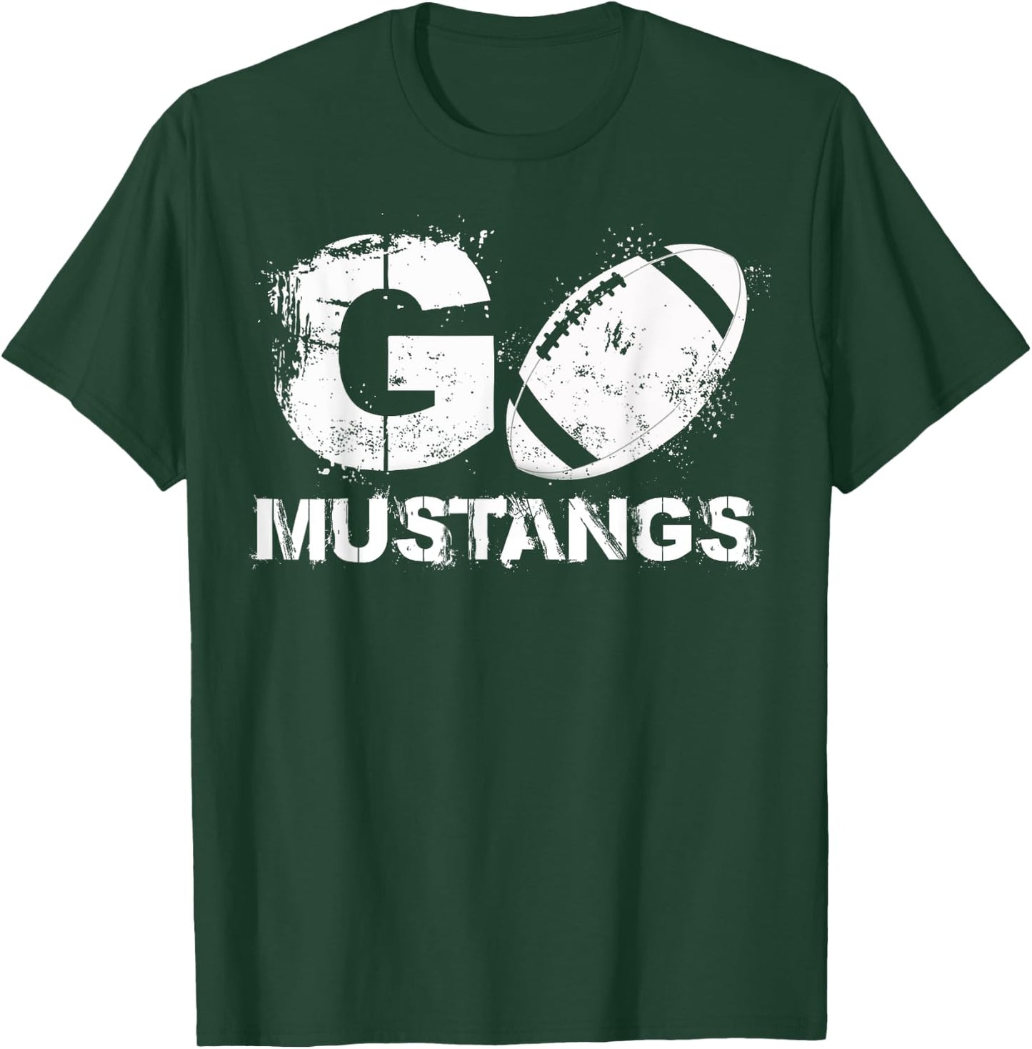 Football Go Mustangs T-Shirt - T-Shirt | Forest