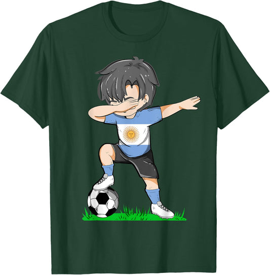 Soccer Argentina Jersey Argentinian Flag Football Boys Men T-Shirt - T-Shirt | Forest