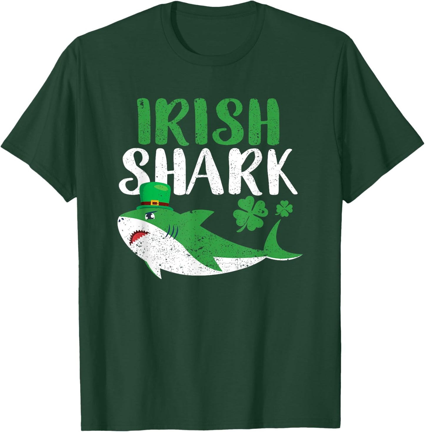 Irish Shark Green Funny St Patricks Day Animal Lover Sharks T-Shirt - T-Shirt | Forest