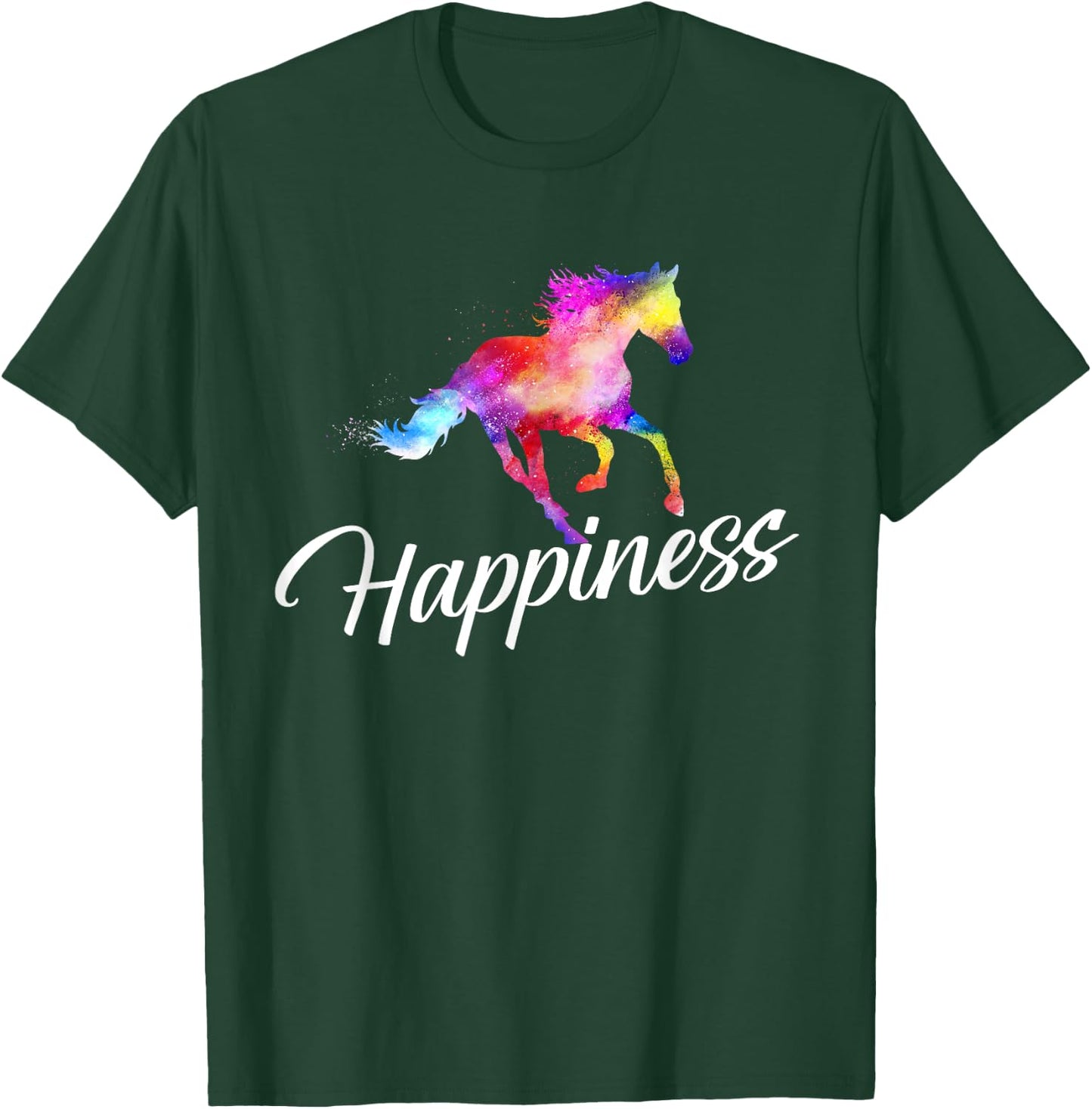 Happiness - Horse Lover Horseback Rider Equestrian Lover T-Shirt - T-Shirt | Forest