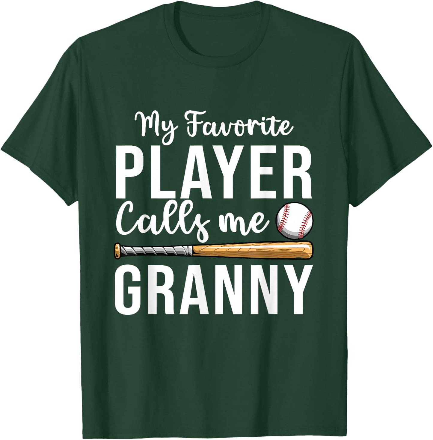 Baseball Granny Shirt, Favorite Baseball Player Grandma T-Shirt - T-Shirt | Forest