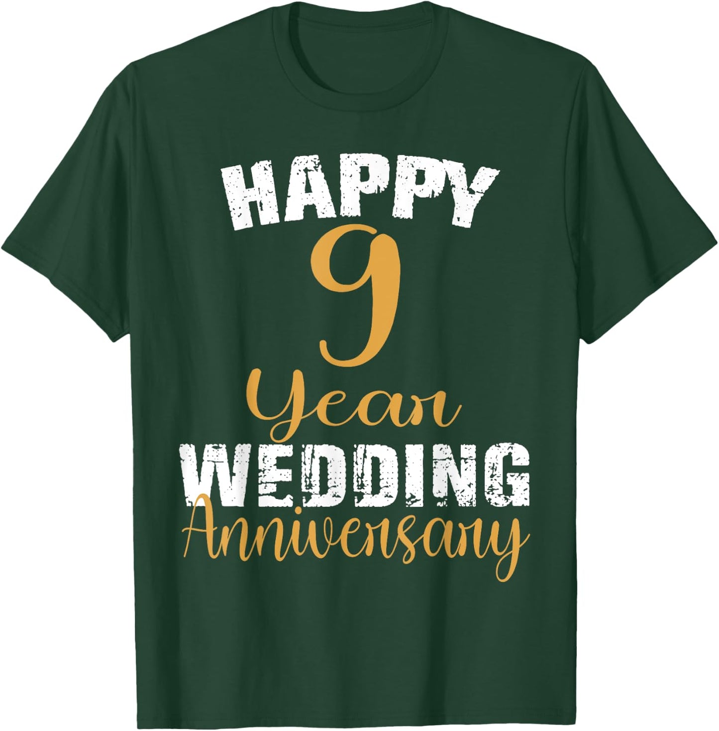 Happy 9 Years of Marriage Wedding Matching 9th Anniversary T-Shirt - T-Shirt | Forest