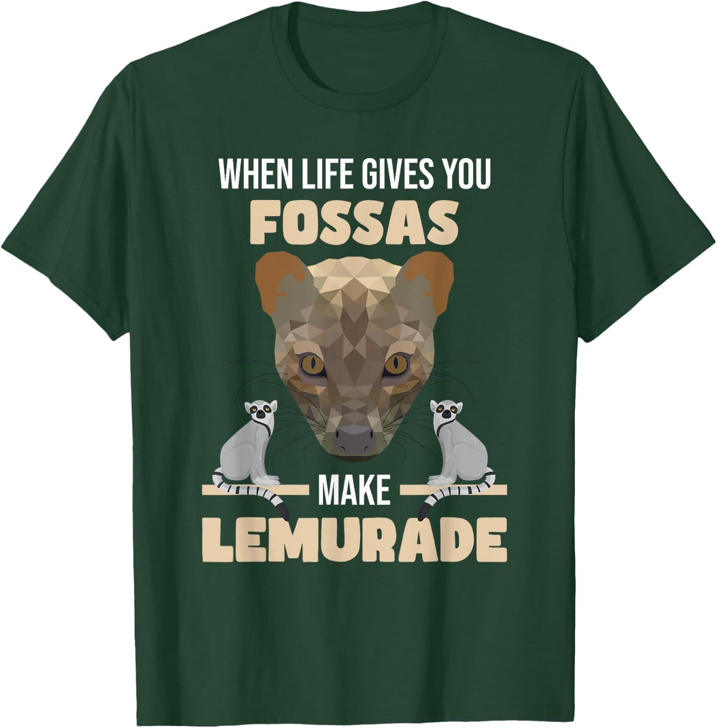 Fossa Hunting Lemurs | Carnivore Fossa Graphic | Madagascar T-Shirt - T-Shirt | Forest