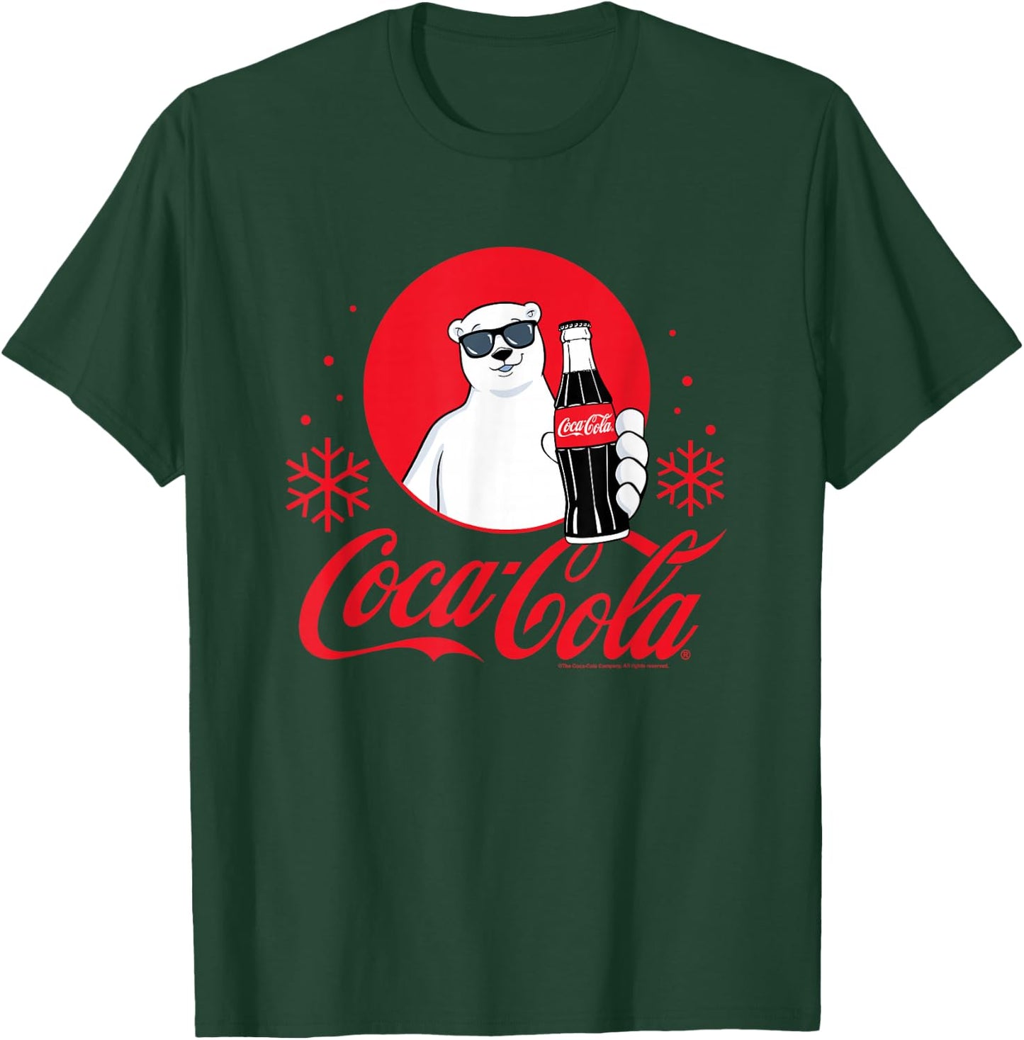 Coca-Cola - Polar Bear Circle with Snowflakes T-Shirt - T-Shirt | Forest