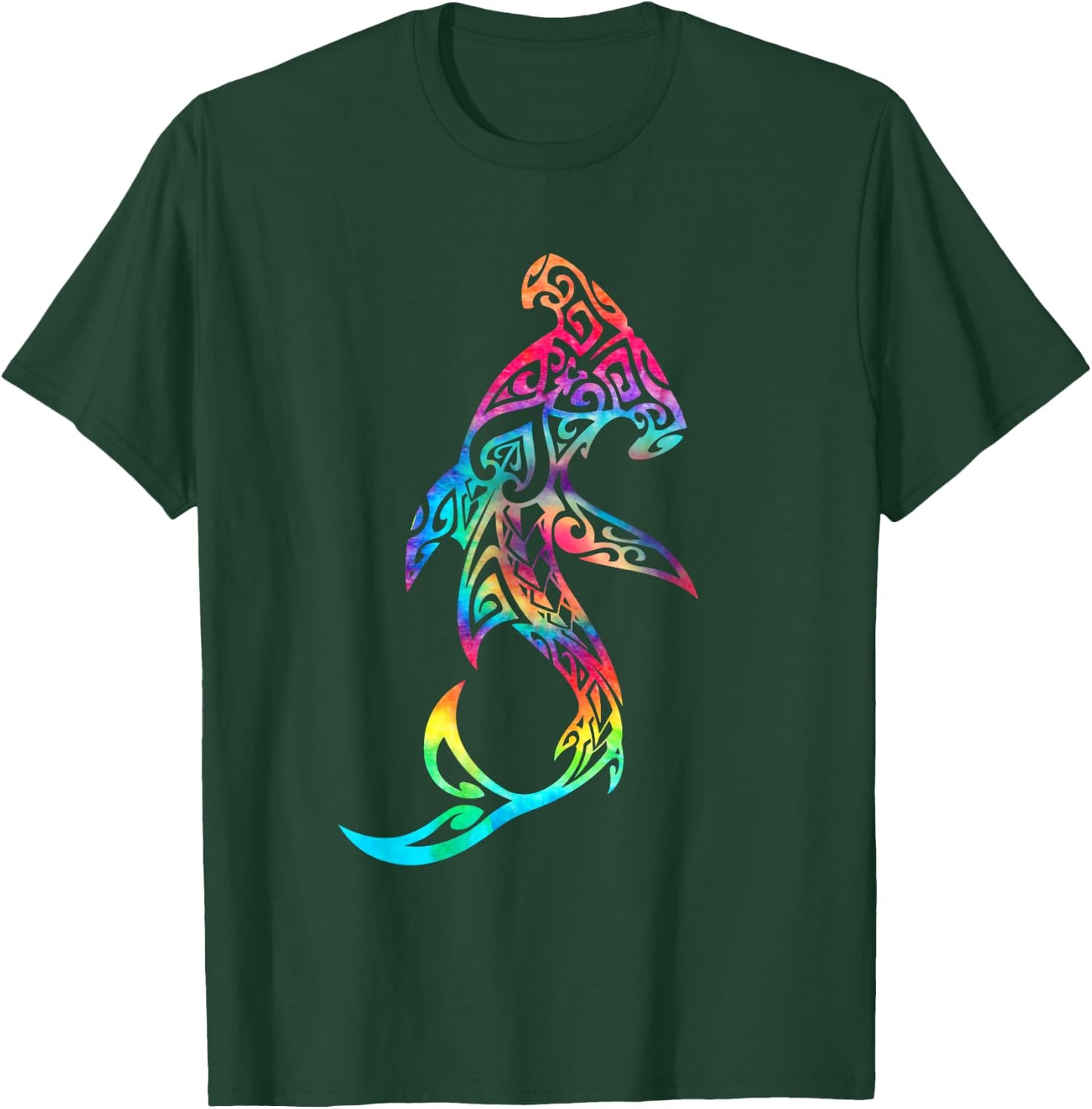 Hawaii Polynesian Tribal Hammerhead Shark Aloha Ocean T-Shirt - T-Shirt | Forest