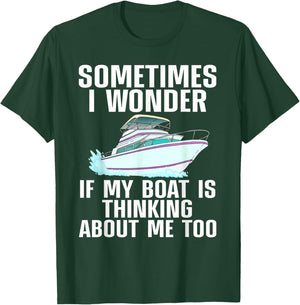 Funny Boat Art Women Boating Watercraft Boat Owner T-Shirt - T-Shirt | Forest