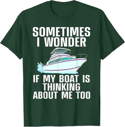 Funny Boat Art Women Boating Watercraft Boat Owner T-Shirt - T-Shirt | Forest