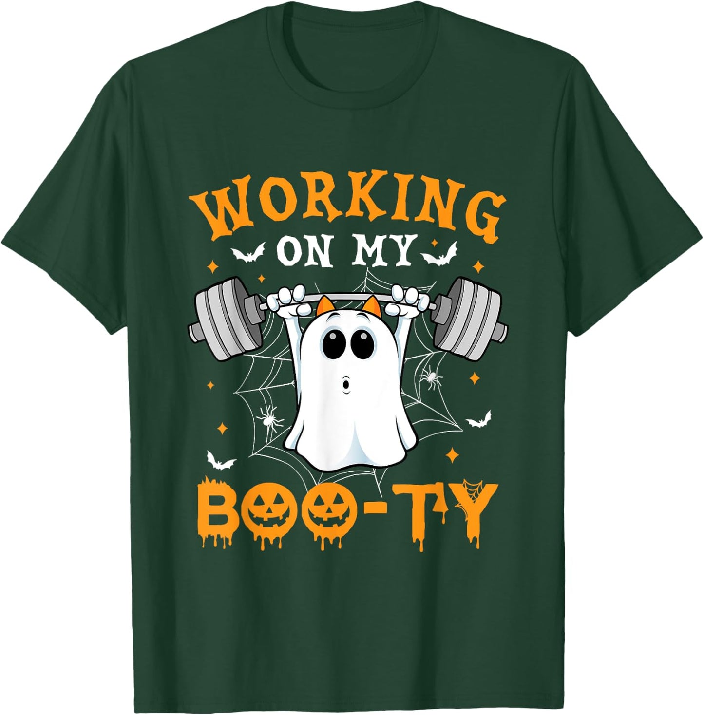 Funny Halloween Working On My Booty Workout Gym T-Shirt - T-Shirt | Forest