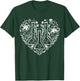 Retro Laboratory Floral Beakers Heart Chemistry Scientist T-Shirt - T-Shirt | Forest