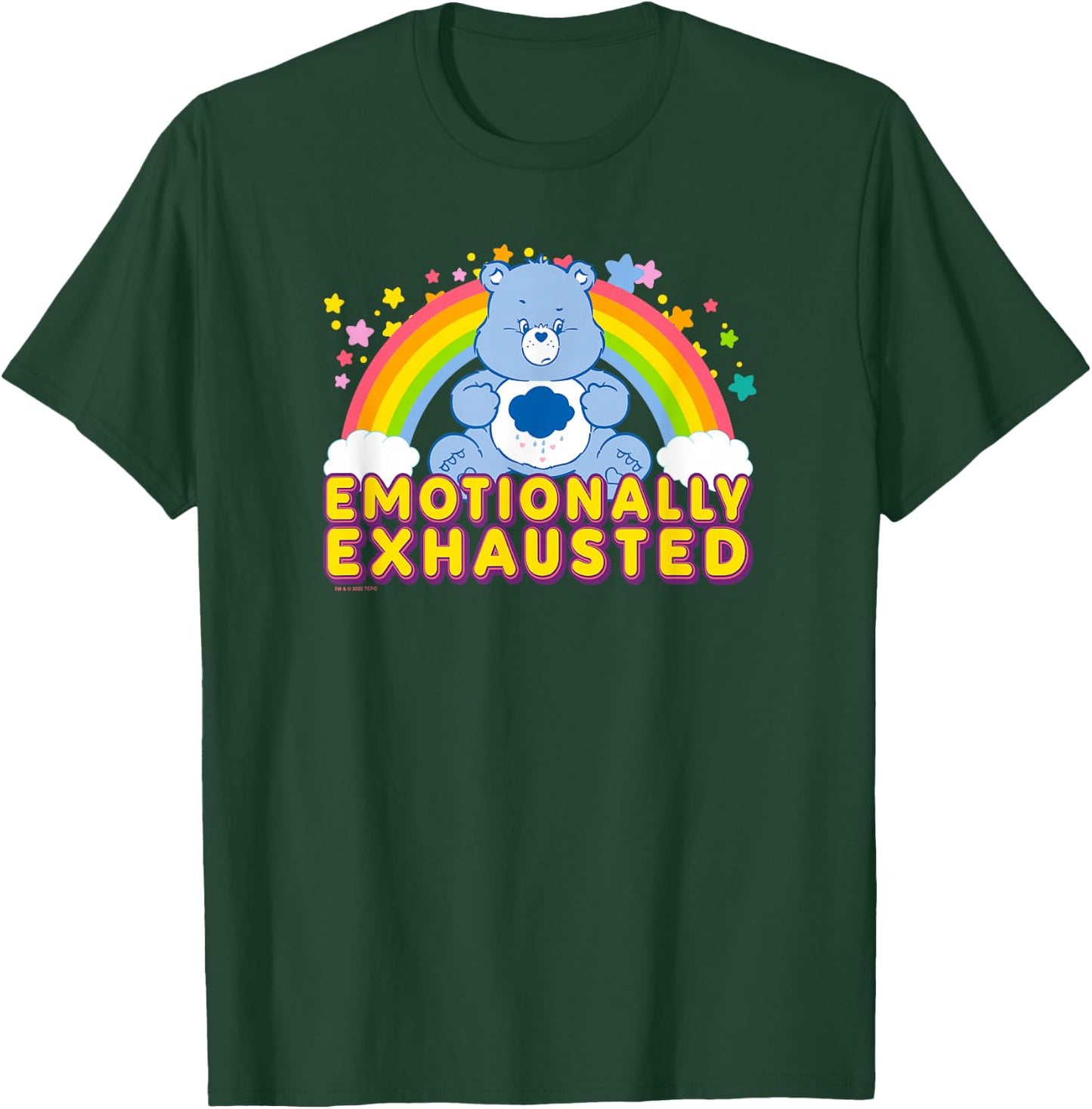 Care Bears Emotionally Exhausted Rainbow Grumpy Bear Icon T-Shirt - T-Shirt | Forest