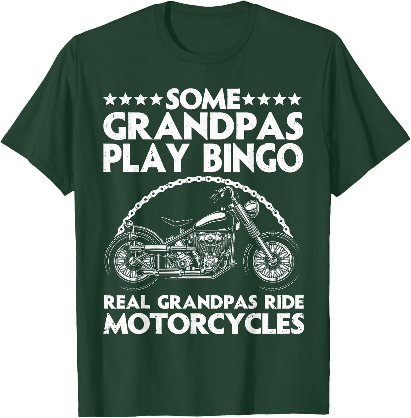Funny Motorcycle For Grandpa Dad Motorcycle Lovers Riders T-Shirt - T-Shirt | Forest