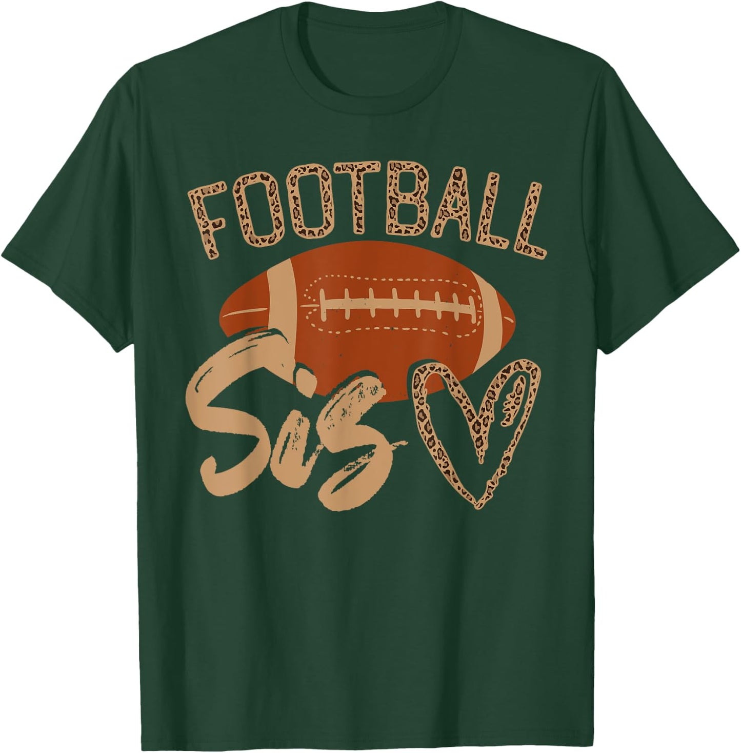 Football Sister Leopard Family Matching Outfit T-Shirt - T-Shirt | Forest