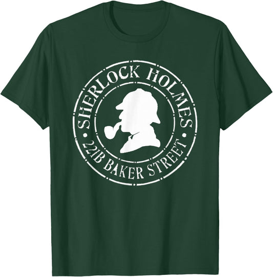 Sherlock Holmes Quotes 221B Baker St. British Detective T-Shirt - T-Shirt | Forest