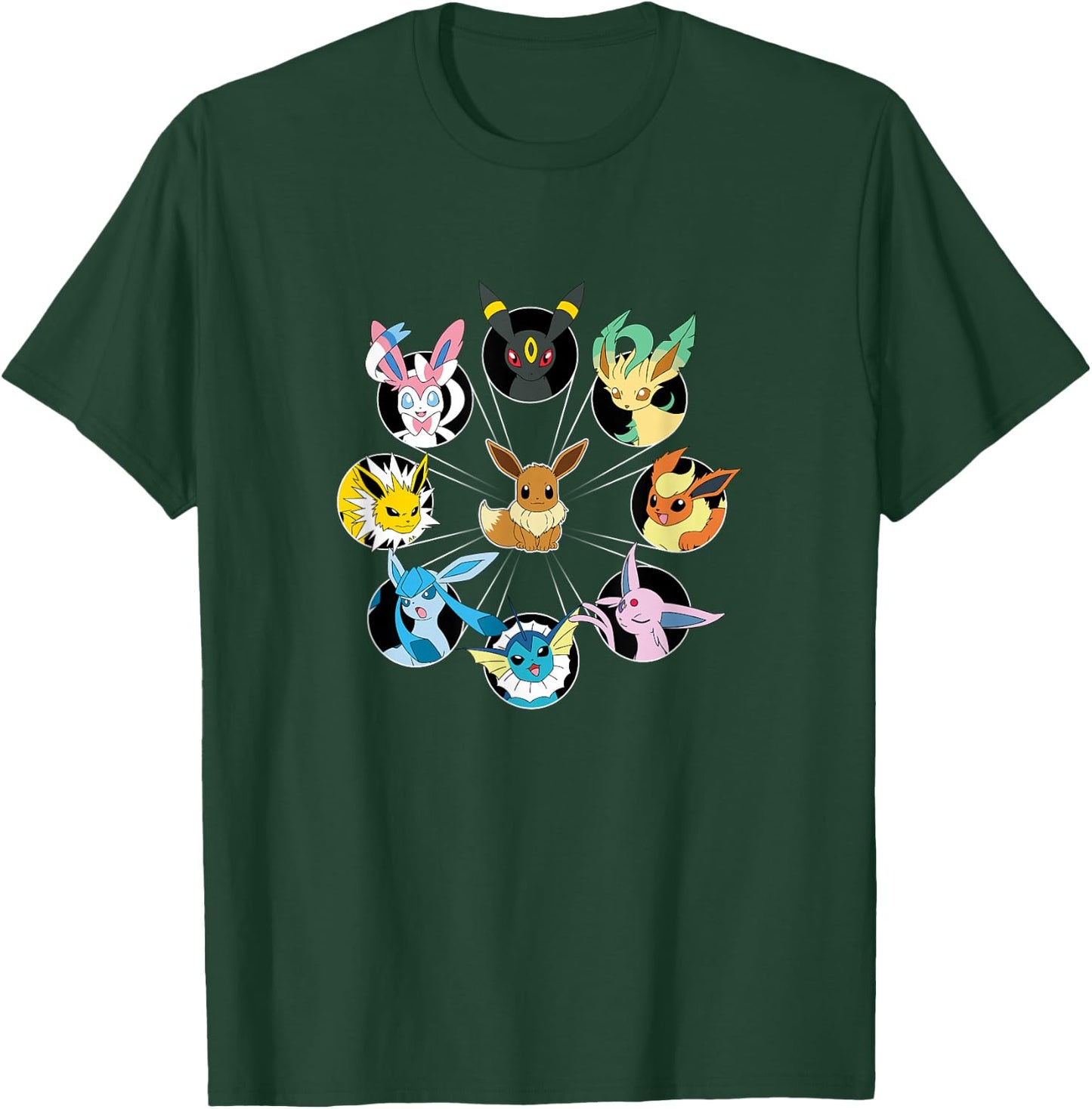 Pokémon - Eevee Evolution Circle T-Shirt - T-Shirt | Forest