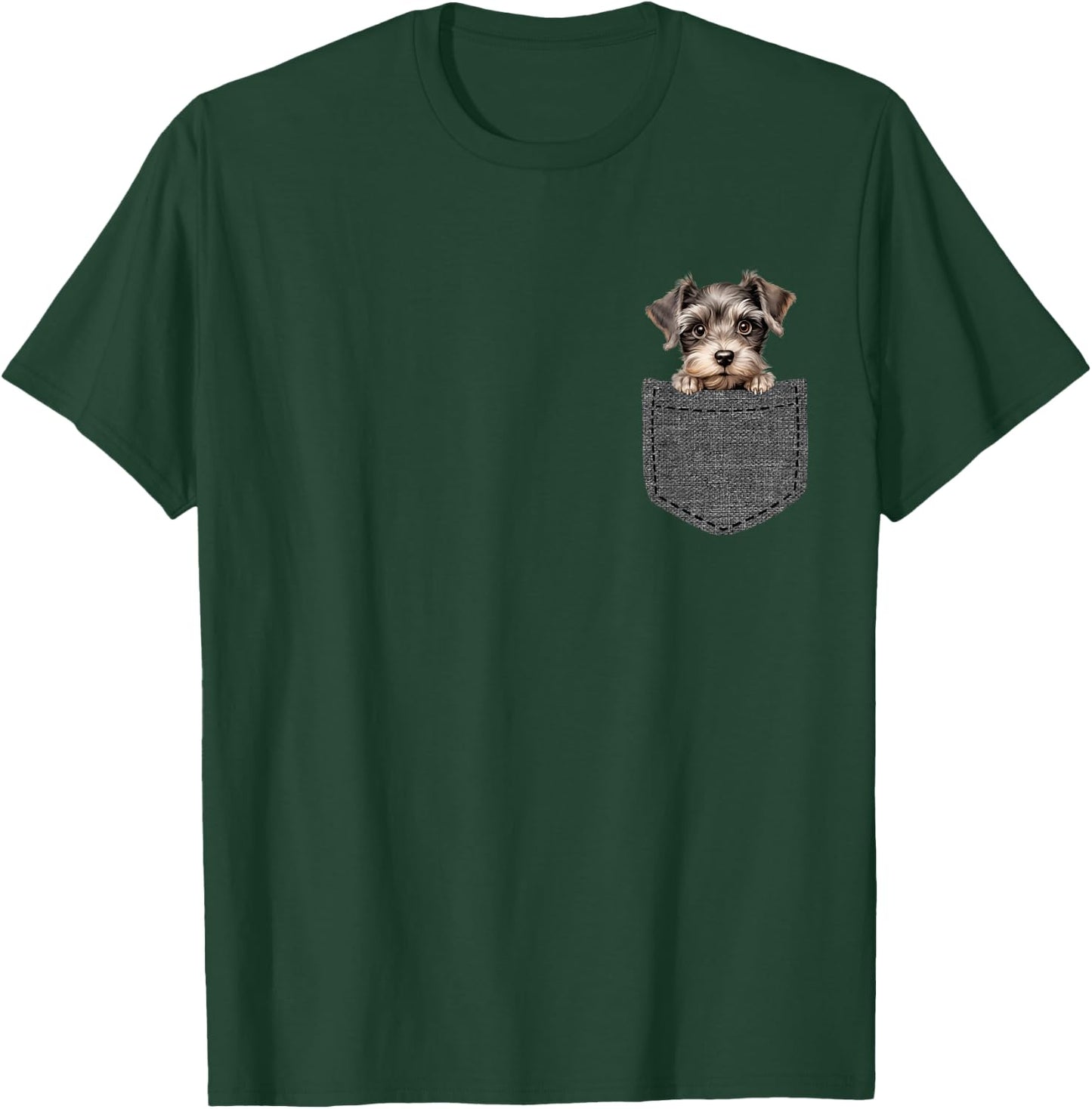 Dog in Pocket Miniature Schnauzer T-Shirt - T-Shirt | Forest