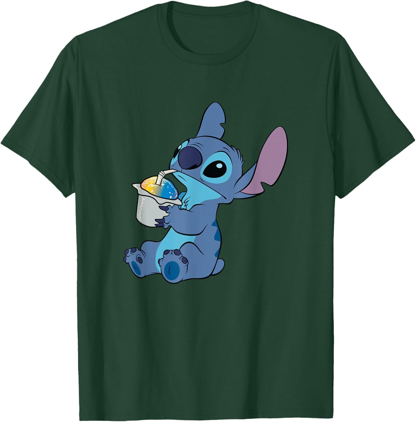 Disney Lilo & Stitch Cute Stitch Sparkling Ice Cream Poster T-Shirt - T-Shirt | Forest