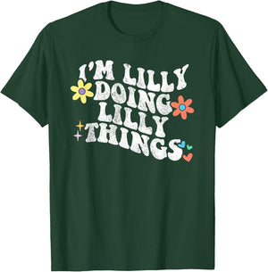 Retro Groovy Im LILLY Doing LILLY Things Funny Mother's Day T-Shirt - T-Shirt | Forest