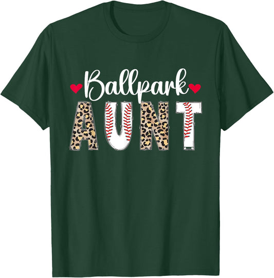 Ballpark Aunt Baseball Aunt Of A Baseball Player Auntie T-Shirt - T-Shirt | Forest