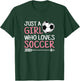 Just A Girl Who Loves Soccer Cute Soccer Lover T-Shirt - T-Shirt | Forest